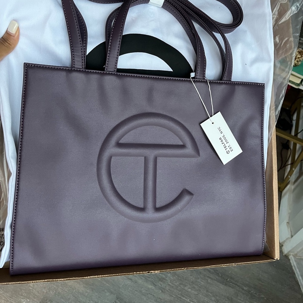 Medium Eggplant Telfar Shopping Bag